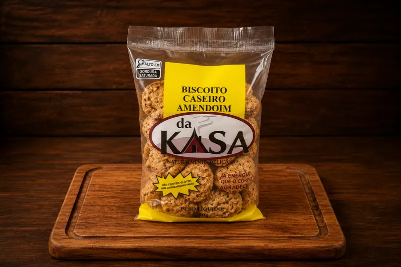 Bolacha Caseira de Amendoim Sem Glúten 270g em Gravataí | Kuase Nada