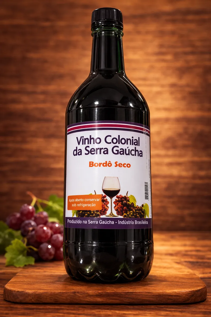 Vinho Colonial da Serra Gaúcha Bordô Seco 1,5L em Gravataí | Kuase Nada