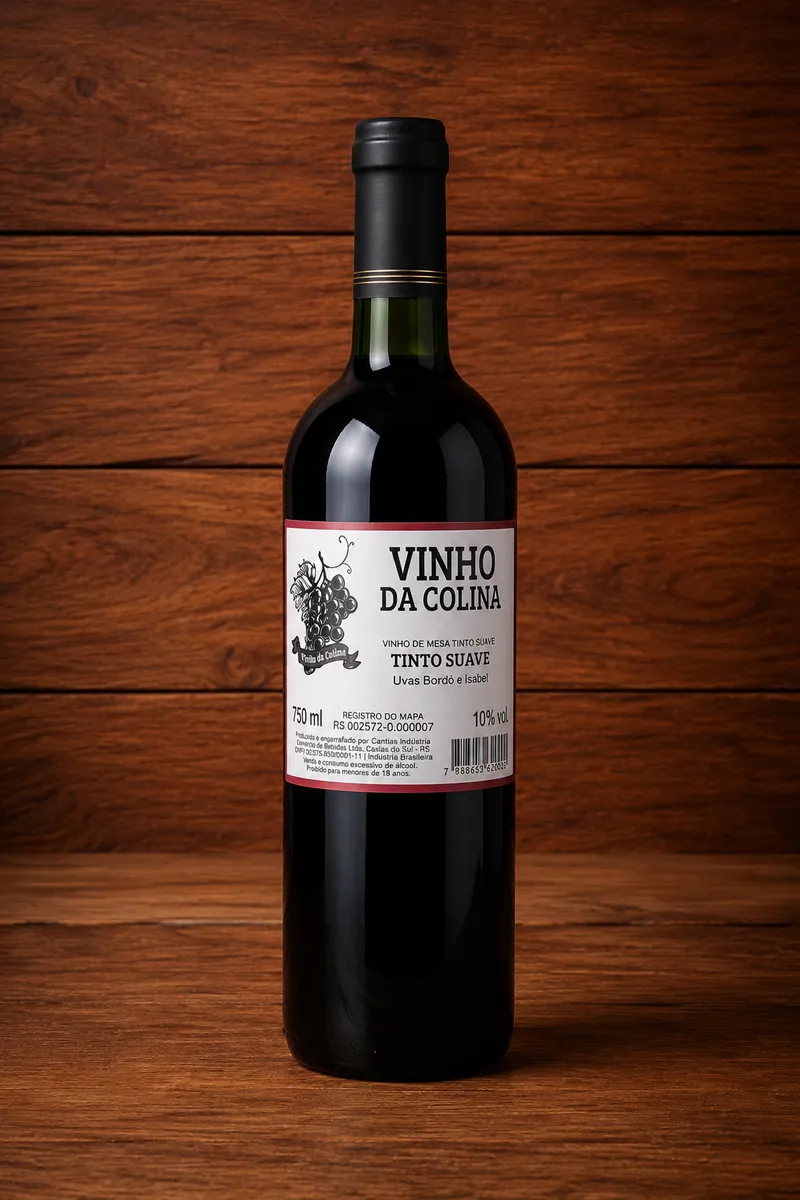 Vinho da Colina Tinto Suave 750ml em Gravataí | Kuase Nada